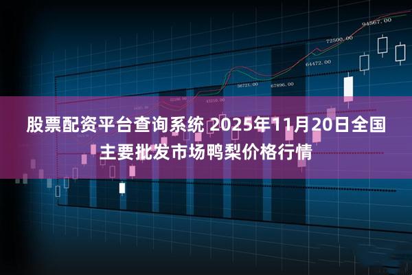 股票配资平台查询系统 2025年11月20日全国主要批发市场鸭梨价格行情